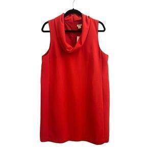 NWT 🆕 JCrew Cowl neck sleeveless shift dress red XL Holiday Christmas